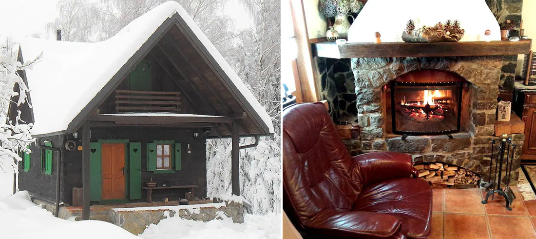 “Šumska oaza” – drvena kućica s prozorima u obliku srca prava je zimska bajka!