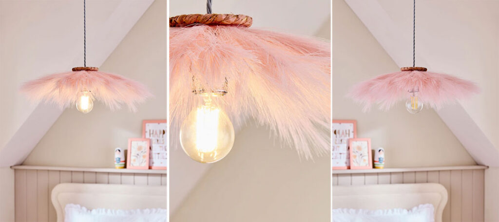 Razmazite svoju spavaću sobu pinkish pampas lusterom!